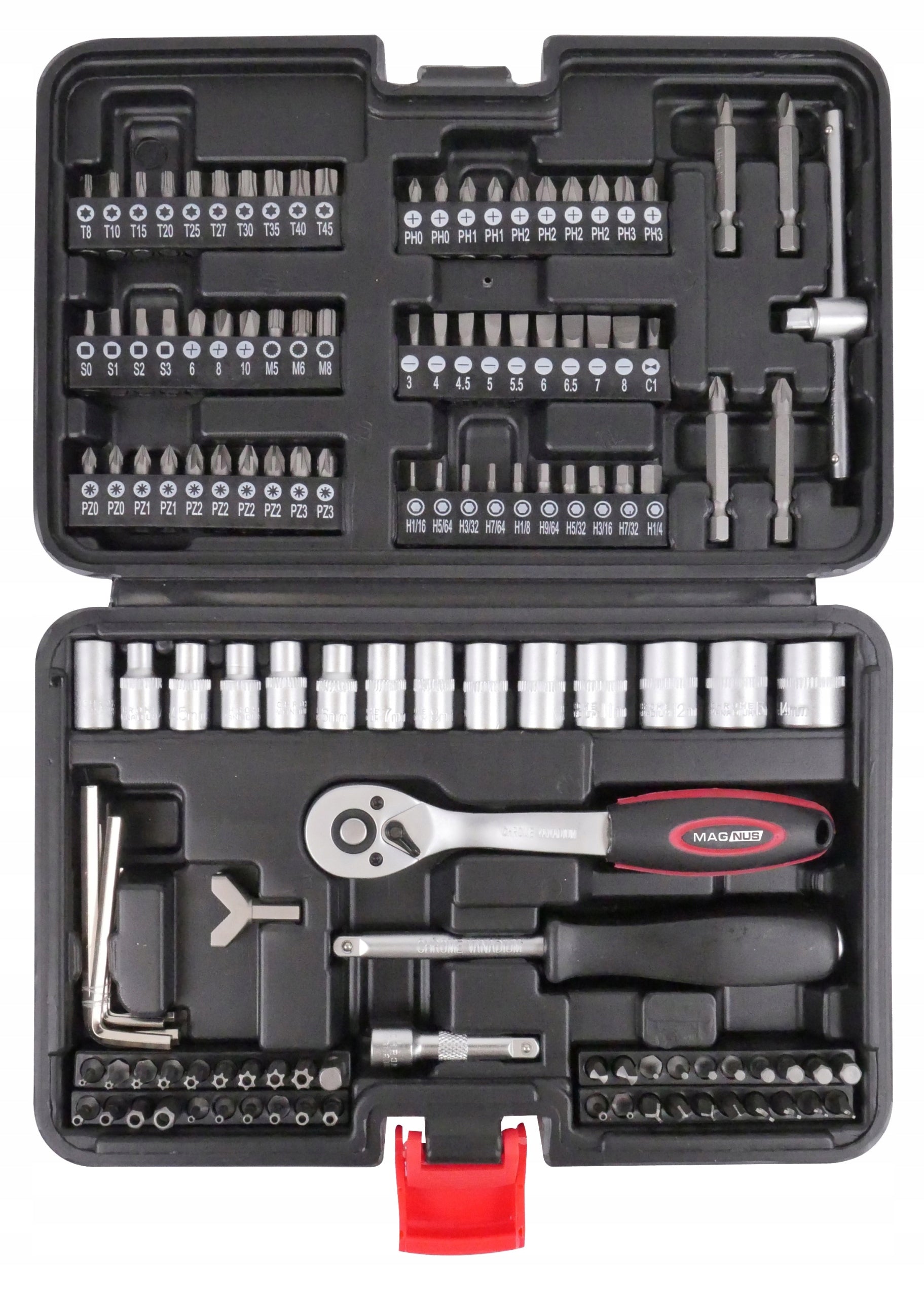 1/4 inch Ratchet Tool Kit 130 Elements Magnus