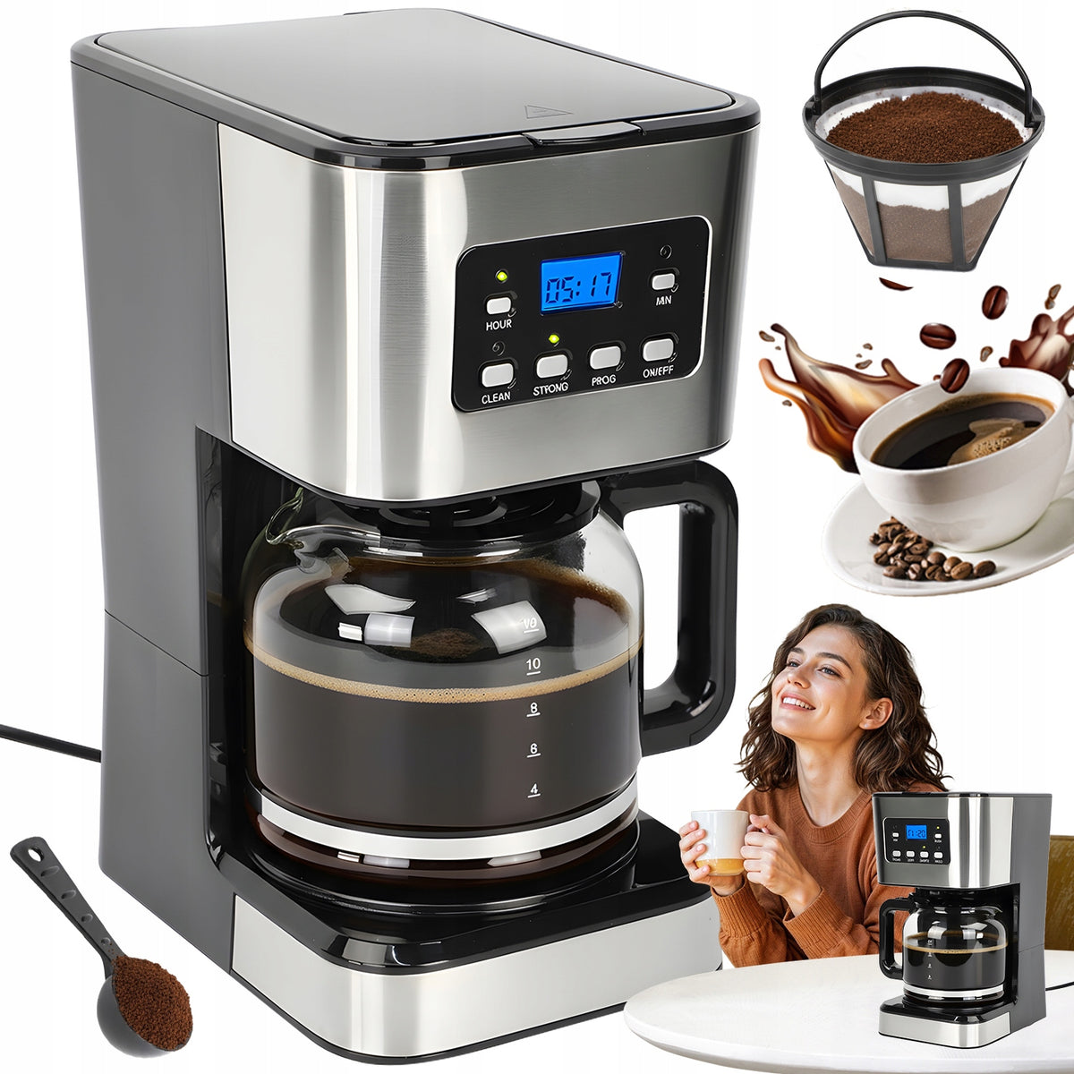 1.5 L 950 IN COFFEE MAKER DRIP PROTECTION QUICK EXTRACTION