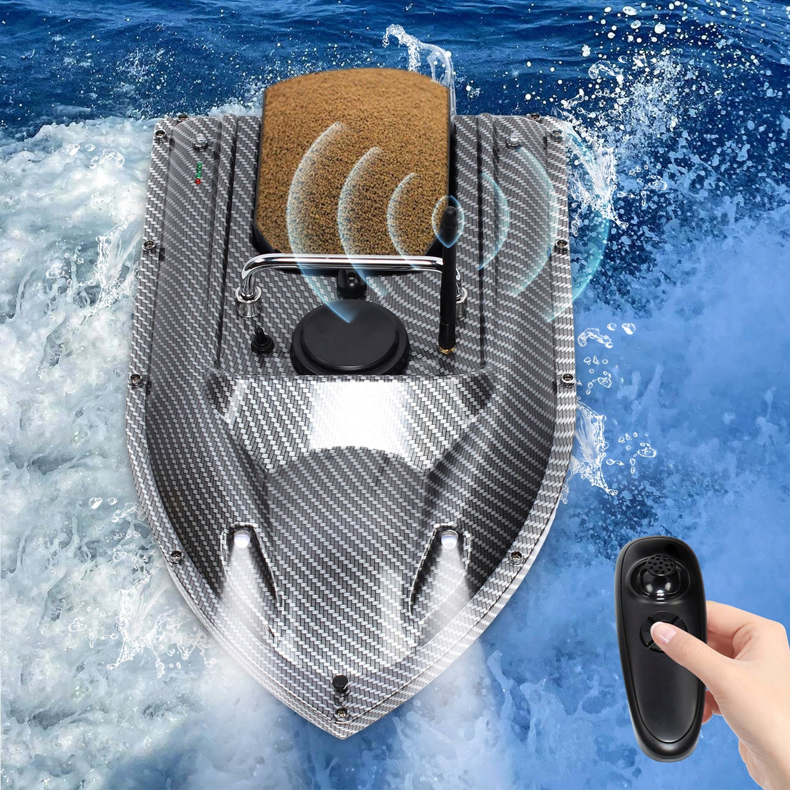 1.5KG LOAD RC BAIT BOAT 500M CRUISE CONTROL 5200MAH BATTERY 2~3H RUNTIME Brand no brand
