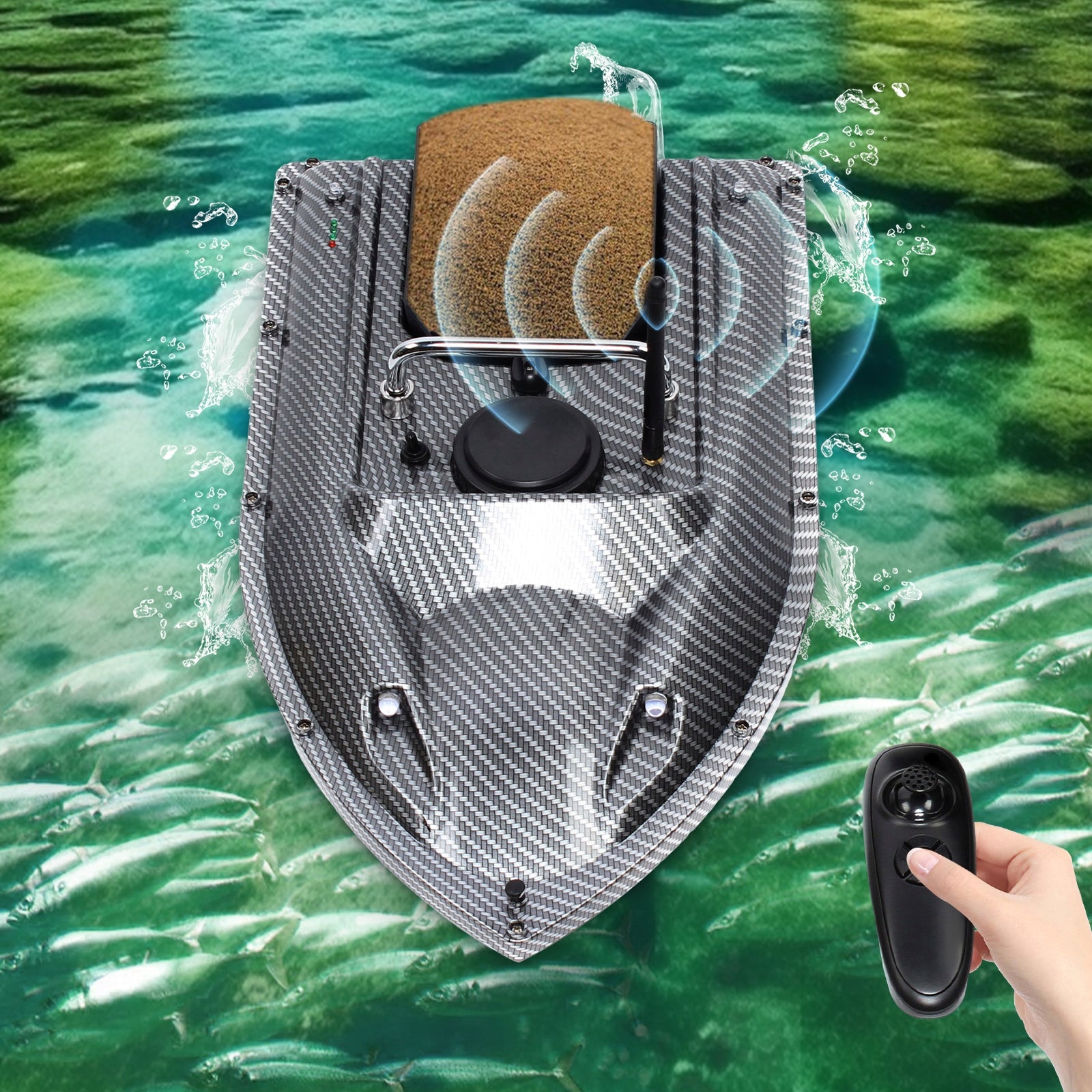 1.5KG LOAD RC BAIT BOAT 500M CRUISE CONTROL 5200MAH BATTERY 2~3H RUNTIME Model 500m Fishing Bait Boat