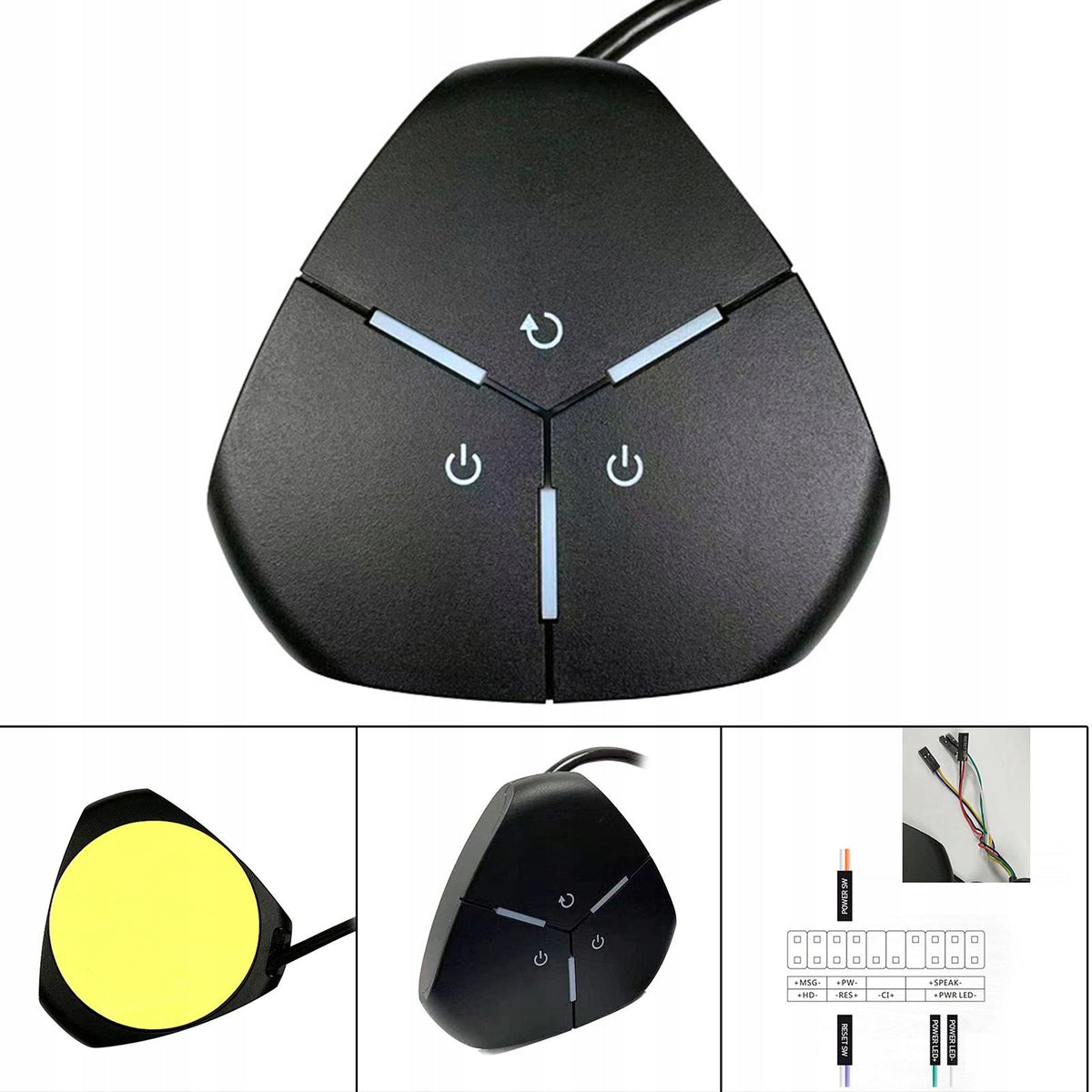 1.6m Exterior Desktop Computer Case Power Switch Kit Dual USB Ports