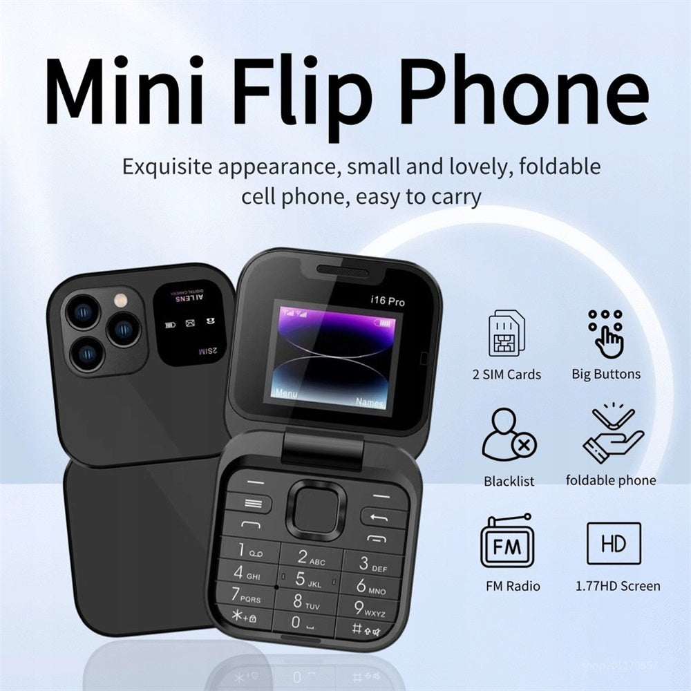 1,77 Inch SOYES i16 Pro Mini Flip 32MB Dual SIM Dual Standby Brand myPhone