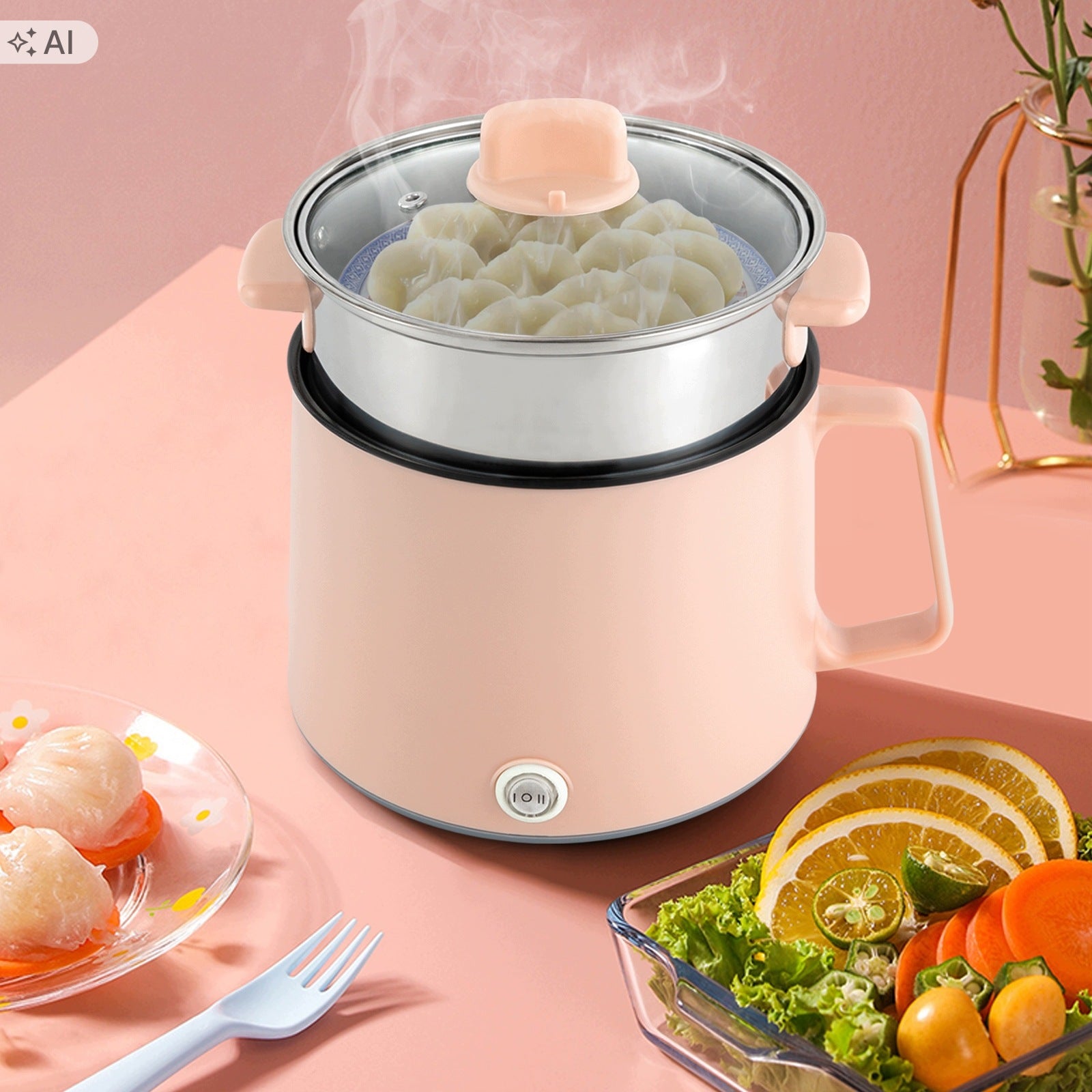 1.7L PORTABLE NON-STICK POT 600W Packaging status original