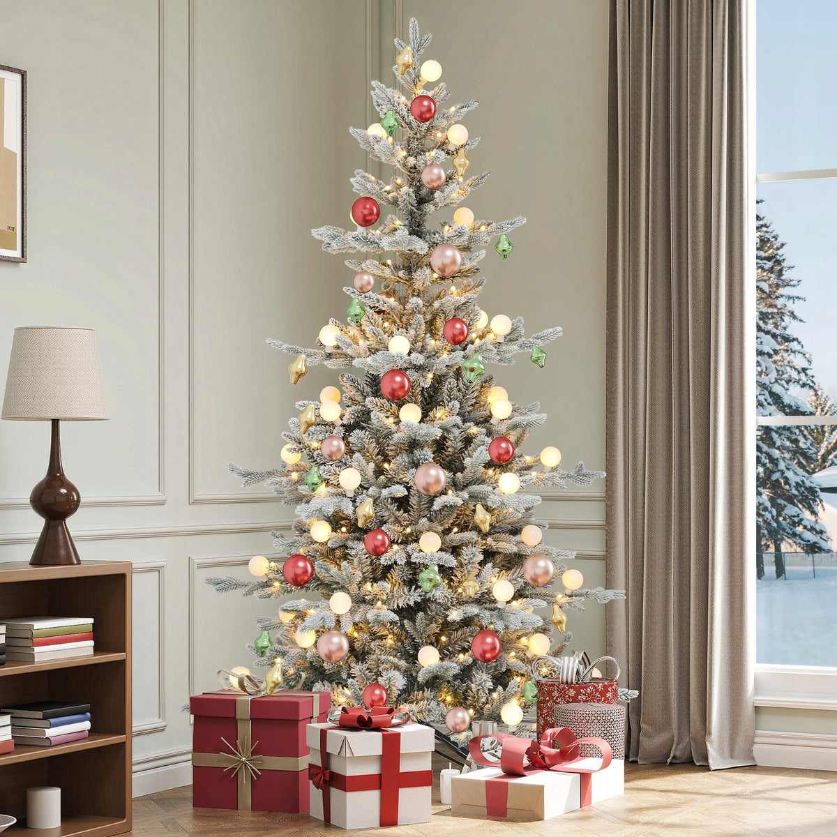 1.8m Artificial Christmas tree with remote control color-changing lights Packaging status original