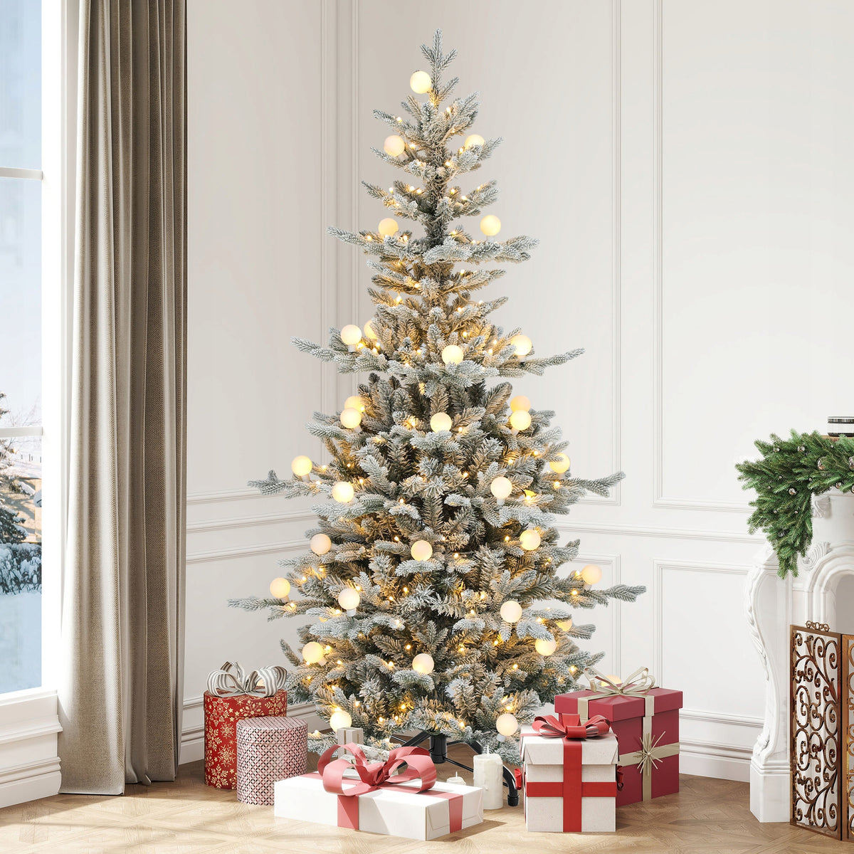 1.8m Artificial Christmas tree with remote control color-changing lights