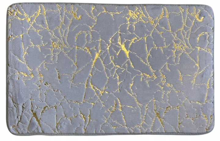 1 BATHROOM RUG NON-SLIP FLUFFY SOFT MARBLE GOLD 50x80cm Length 80 cm