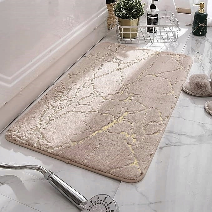 1 BATHROOM RUG NON-SLIP FLUFFY SOFT MARBLE GOLD 50x80cm Product width 50 cm