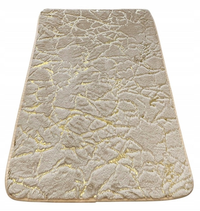 1 BATHROOM RUG NON-SLIP FLUFFY SOFT MARBLE GOLD 50x80cm