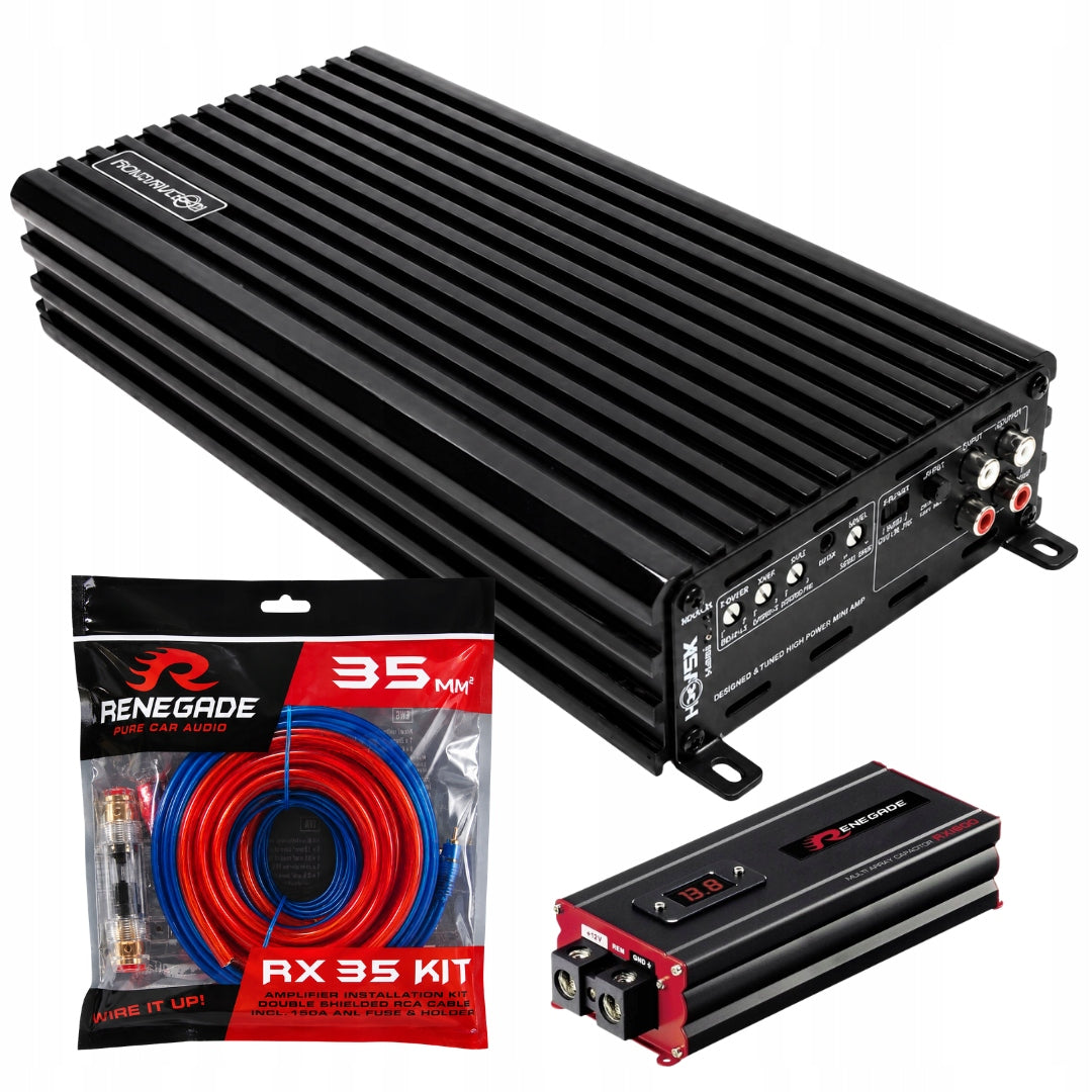 1-CHANNEL AMPLIFIER HXA-2K + 35mm2 CABLES + RX1800 CAPACITOR + REMOTE CONTROL