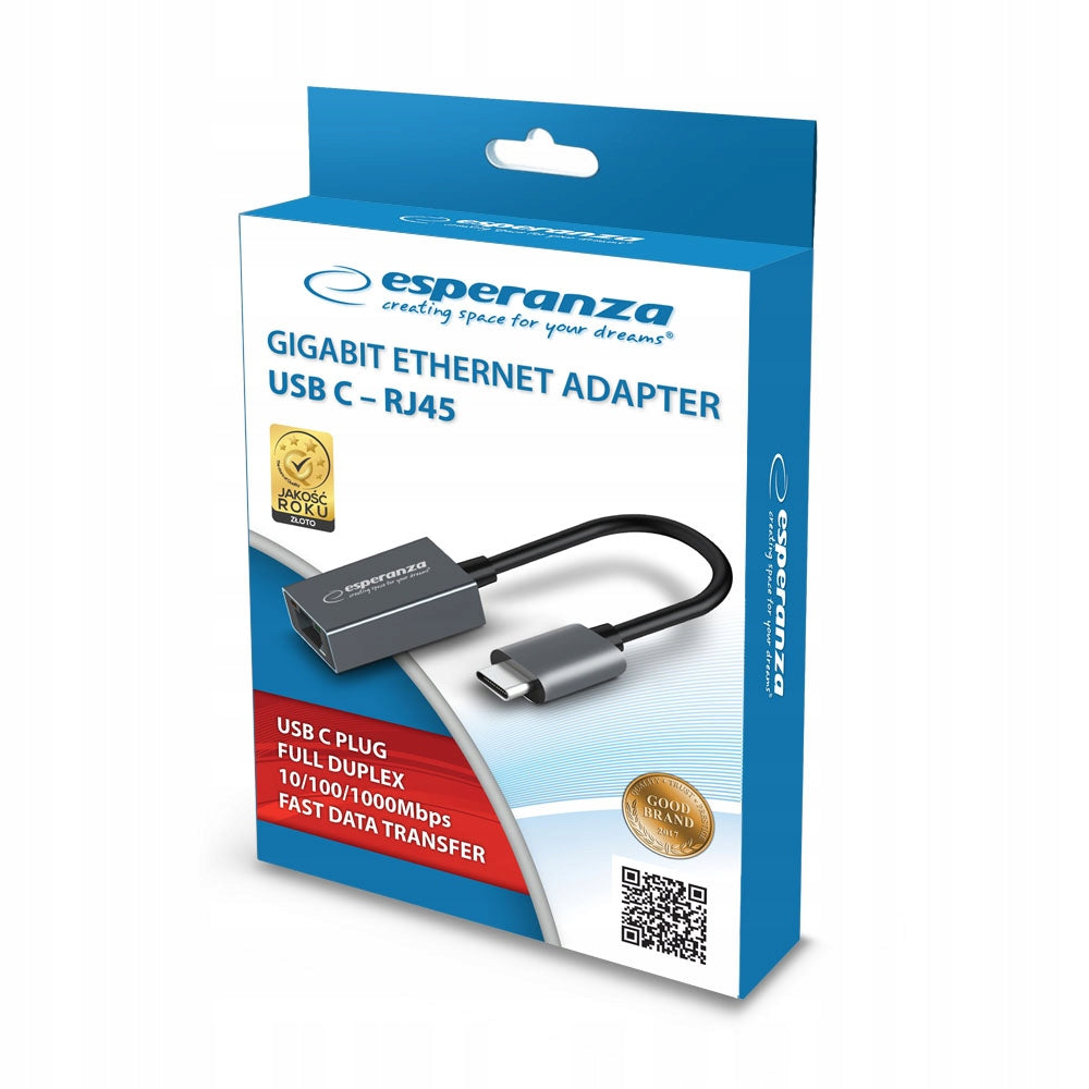 1 GIGABIT ETHERNET 1000 MBPS ADAPTER USB C RJ45 Manufacturer code ENA102