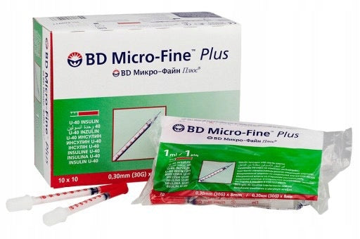 1 ML INSULIN SYRINGE WITH NEEDLE - 100 pcs. 0,3 x 8 mm