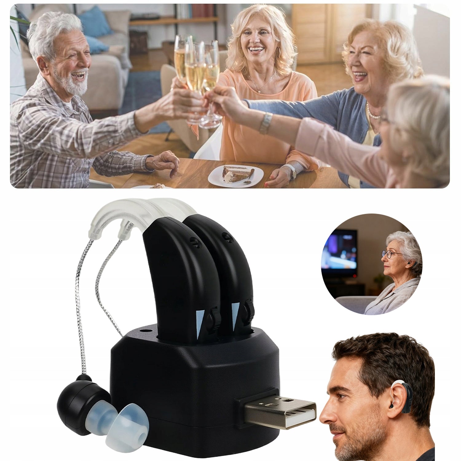 1 PAIR HEARING AMPLIFIERS, HEARING AIDS HEARING AMPLIFIER
