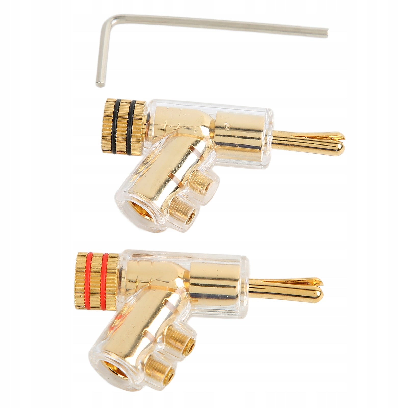 1 PAIR OF BLOCKED BANANA PLUGS COPPER CUT, SOLDERLESS 4C Brand no brand