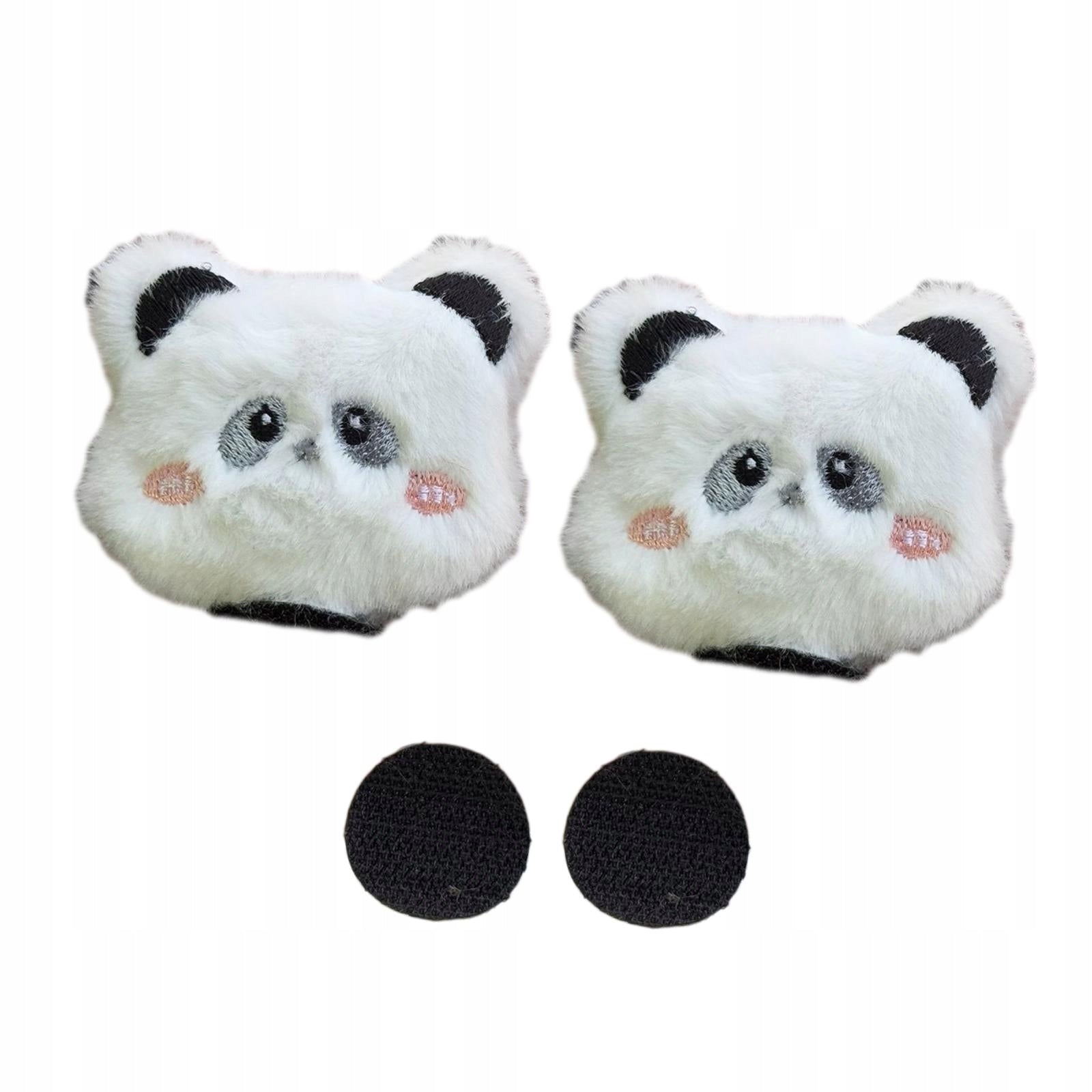 1 Pair Helmet Decorations Fun Plush Animal Lovely Easy to Install Panda Packaging status original