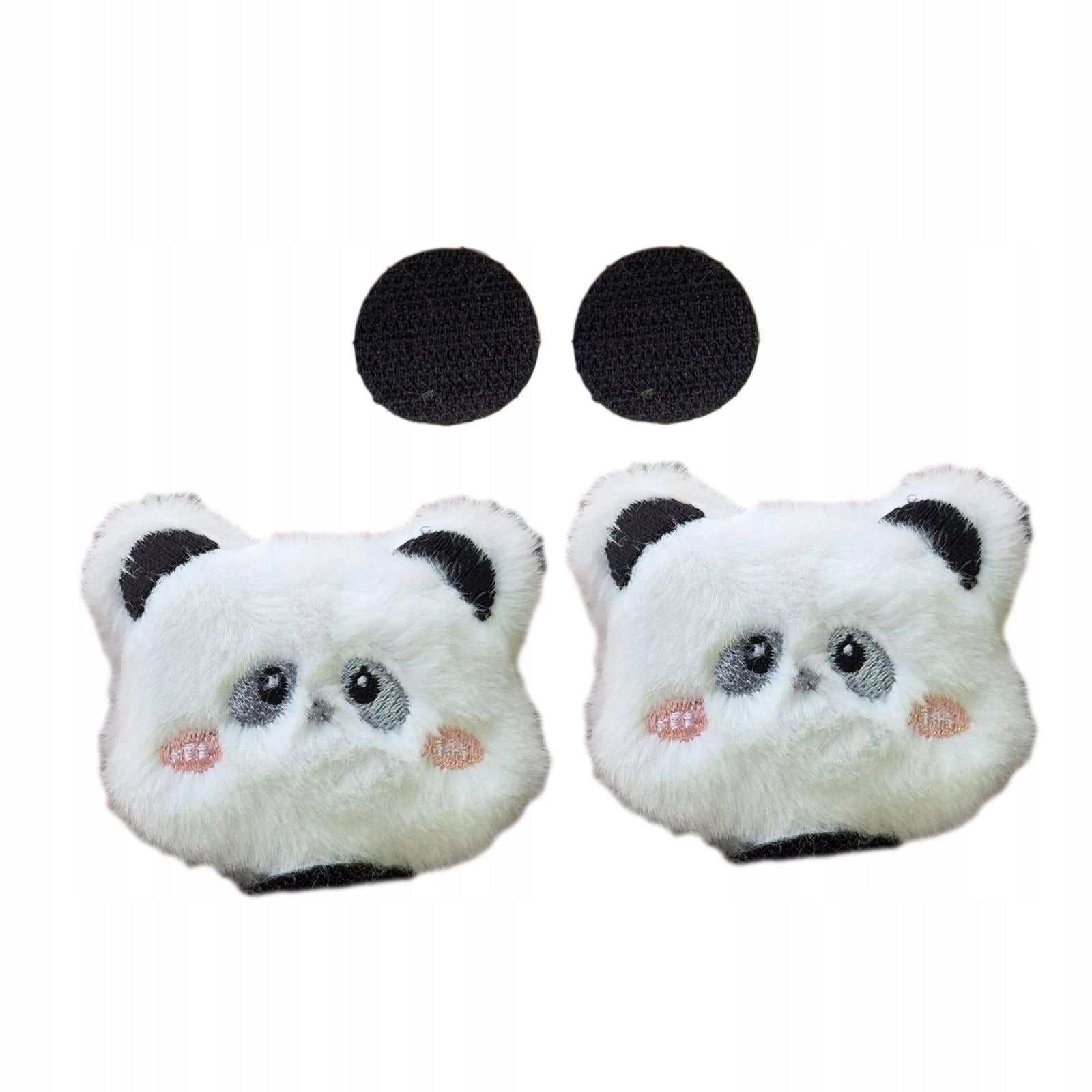 1 Pair Helmet Decorations Fun Plush Animal Lovely Easy to Install Panda