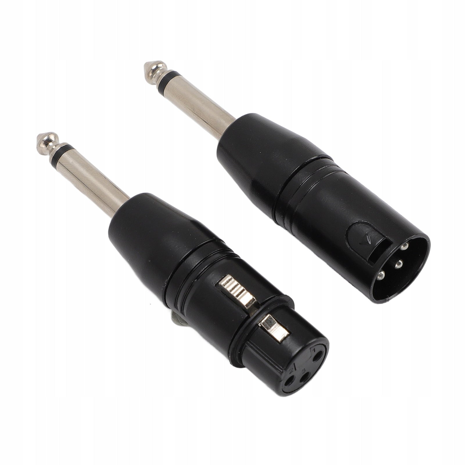 1 Pair XLR Adapter Black Professional 6,35mm 1/4 Inch Male to LE Brand no brand