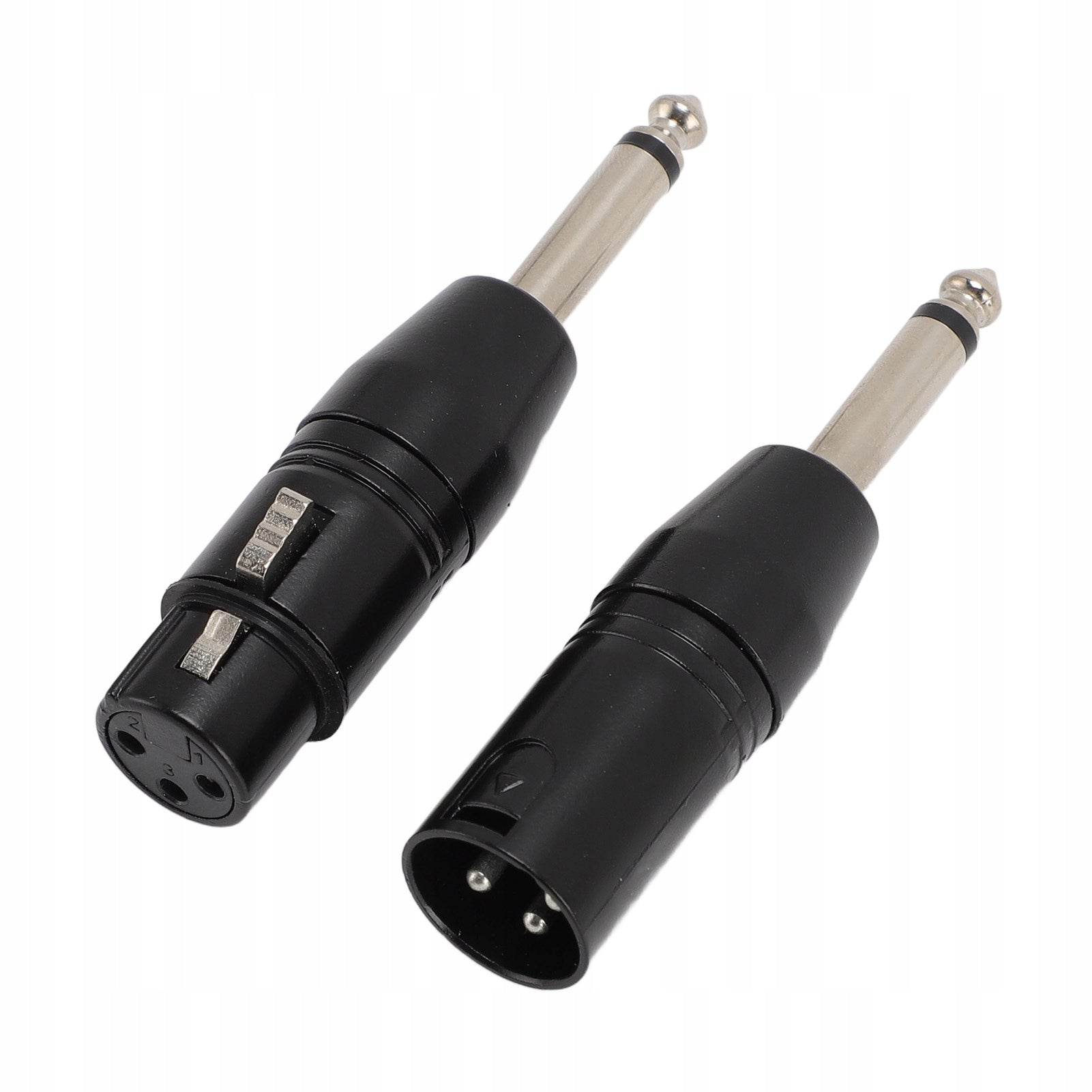 1 Pair XLR Adapter Black Professional 6,35mm 1/4 Inch Male to LE