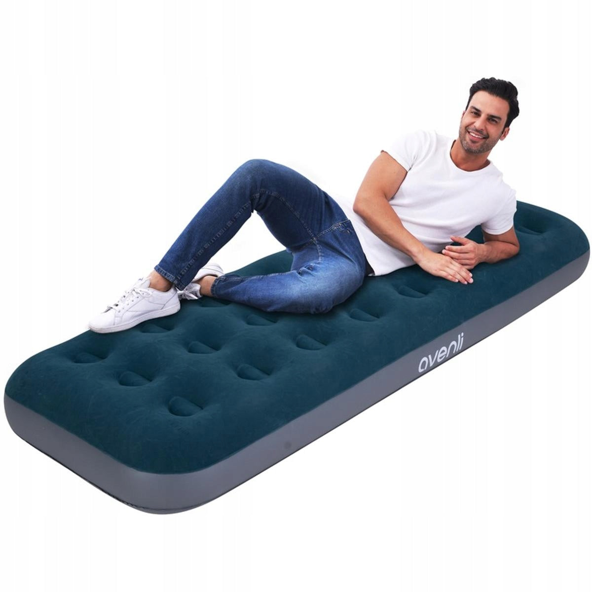 1-Person Mattress Flocked Sleeping Inflatable Bed 191x73x22cm with Pump Brand Avenli