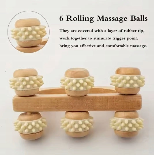 1-Piece Wooden Massage Roller – Handheld Back, Neck, Leg Massager Manufacturer code X9