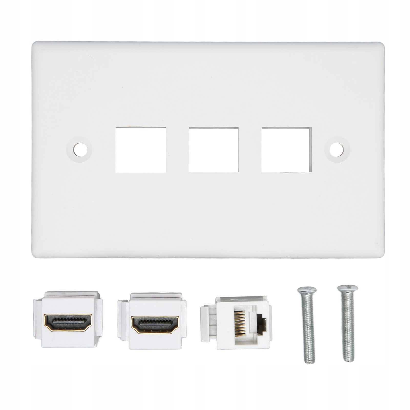 1 Port CAT6 Keystone Wall Plate, ABS HD Multimedia Interface Ethernet Faceplate