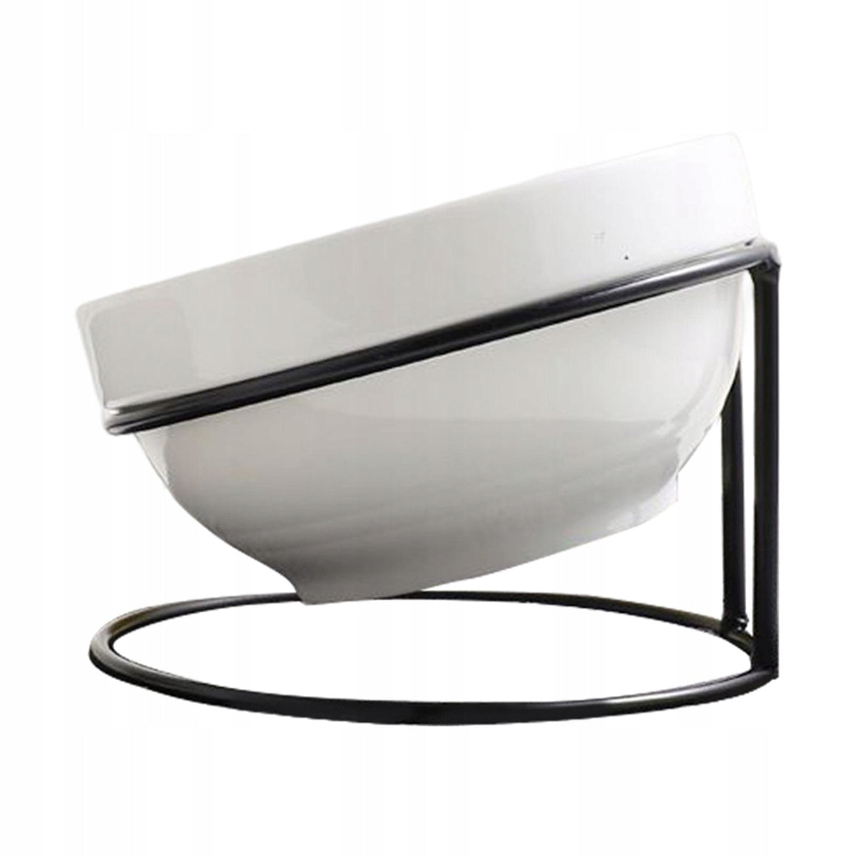 1 Set Tilting Pet Bowl Rack Include Ceramic Bowl Decorative Iron Black Manufacturer code 02064044807