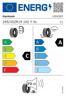 1 summer tyre 245/45R19 102Y HANKOOK Ventus evo3 K127 Season summer