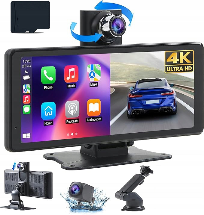 10,3” Android Auto CarPlay Camera Recorder Hands-Free Navigation 64gb