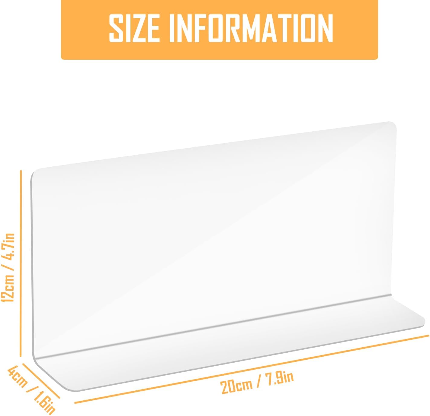 10 CLEAR ACRYLIC SHELVING SEPARATORS FOR CABINETS AND SHELVES Manufacturer code SEPARATORY REGAŁOWE AKRYLOWE PRZEZROCZYS