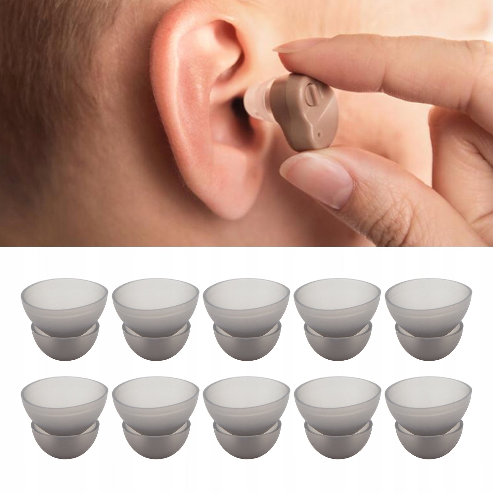 10*HEARING AID OVERLAYS 12MM DOUBLE LAYER SILICONE WASHABLE