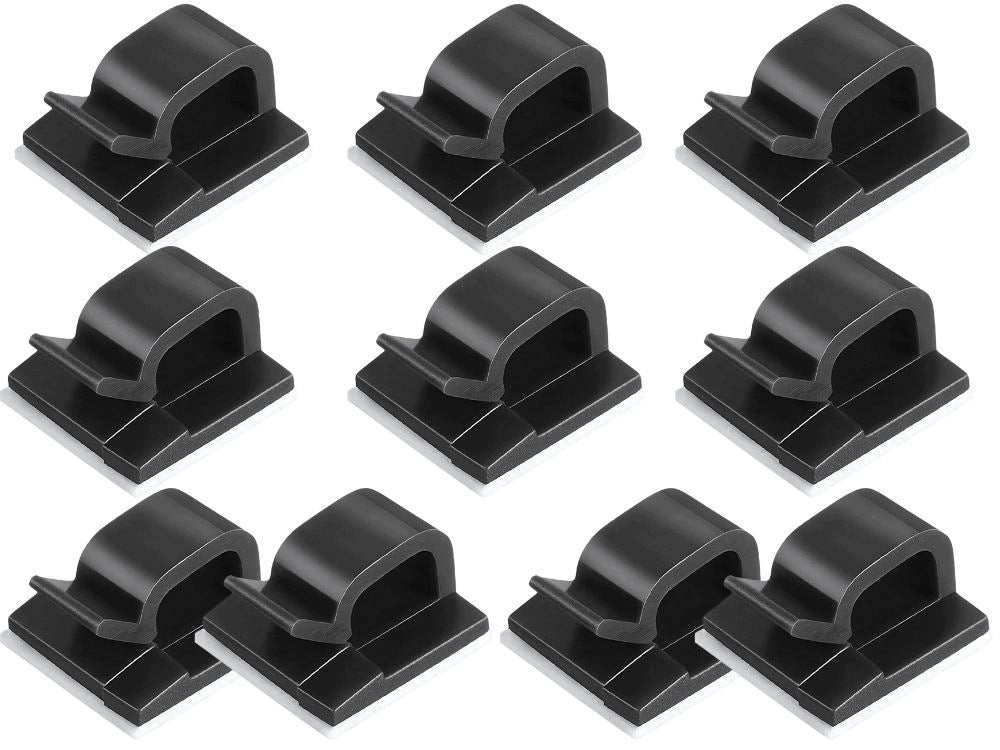 10-PACK Cable Organizer Wires Self Adhesive Holder Black Clip Hook Brand Hello Case