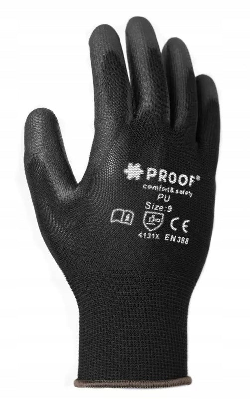 10 PAIRS Work Gloves Black Gloves Seamless Manulane Protective 9/L Packaging status original