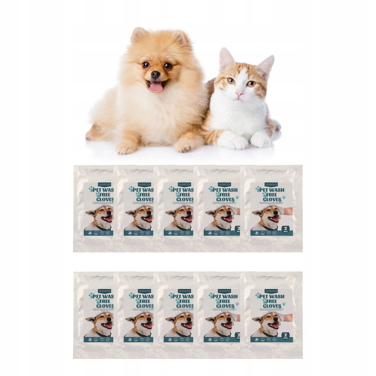 10 PCS DOG CAT CARE CLEANING GLOVE