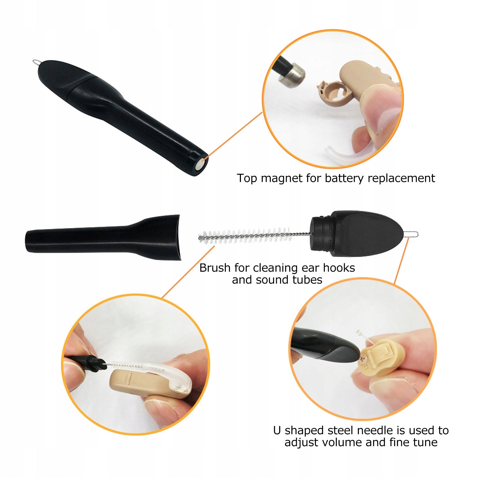 10 PCS HEARING AID CLEANING BRUSH PORTABLE Medical device no