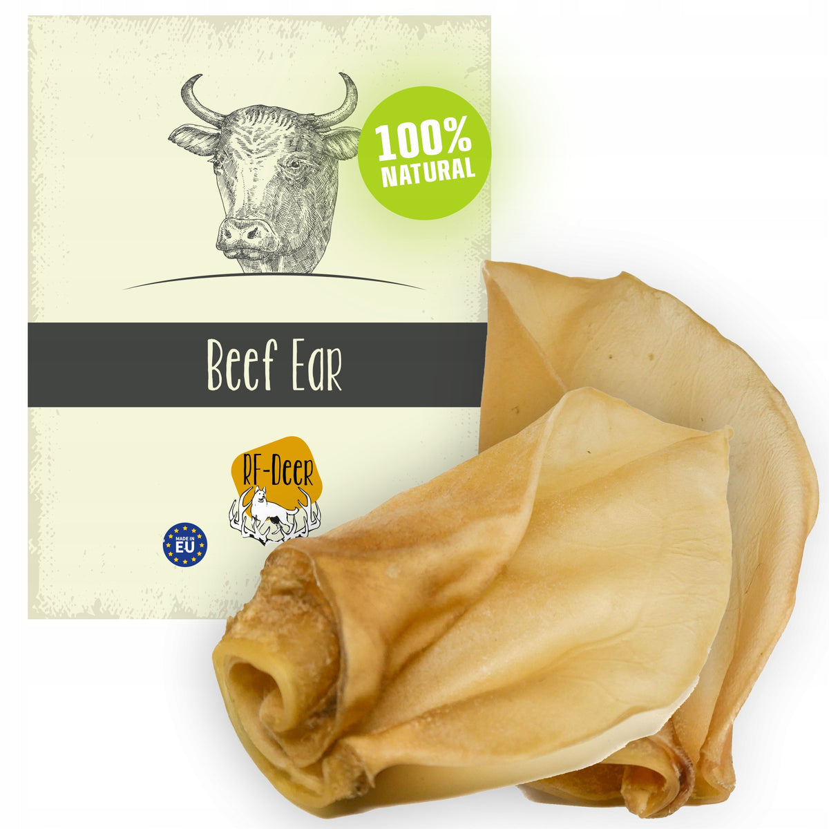 10 Pcs Ears Beef Ear Dried Natural Teether Dog Treat PREMIUM