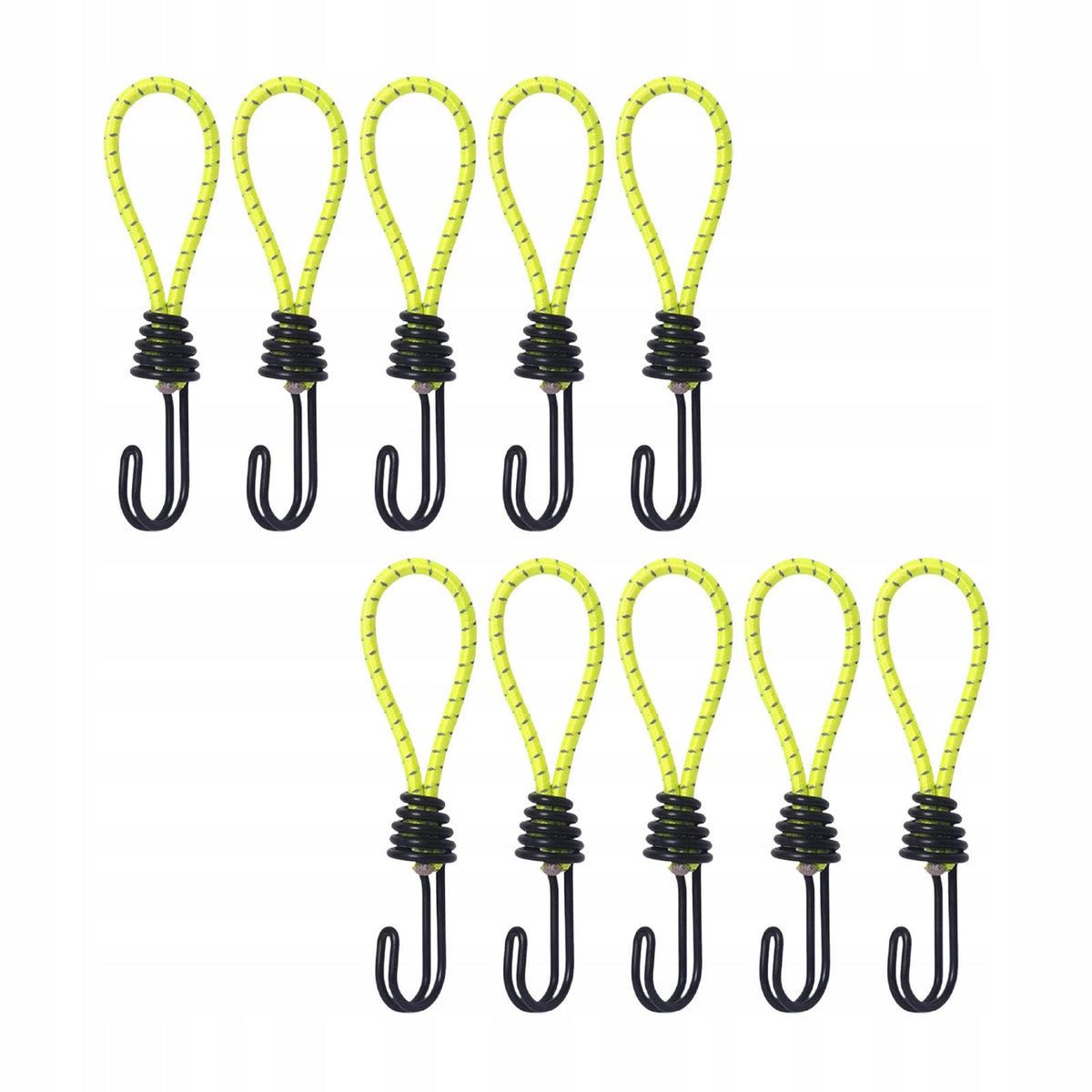 10 Pieces Bungee Cord Outdoor Elastic Rope Sturdy Tent Hook Climbing Yellow