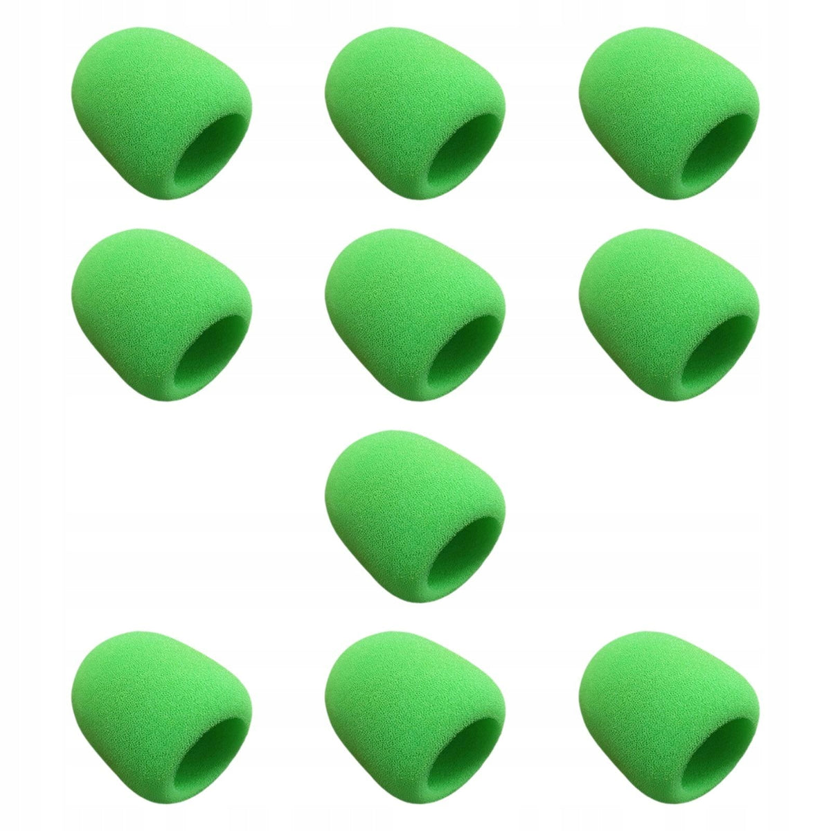 10 Pieces Handheld Microphone Cover Sponge Foam Mic Cover Thicked Green