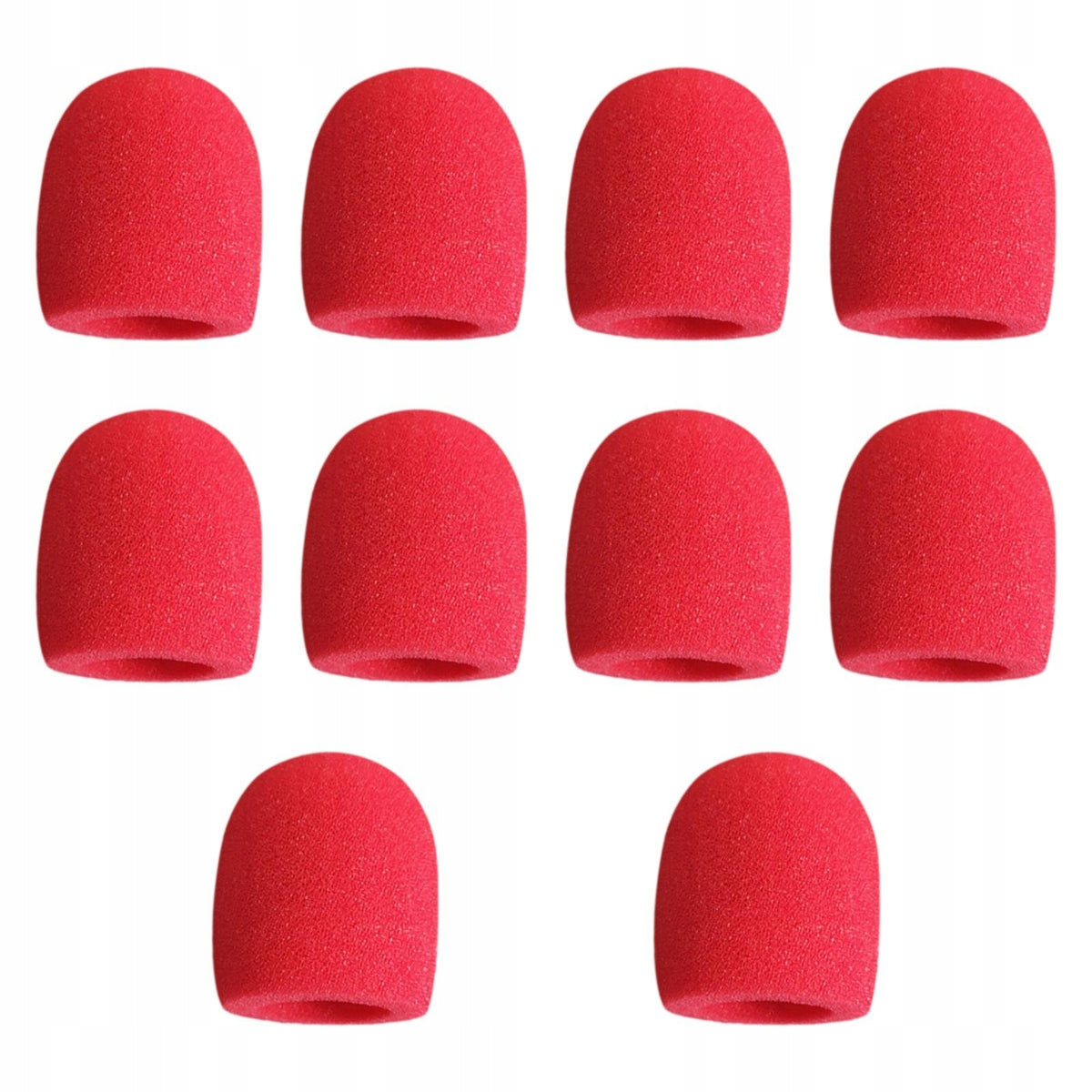10 Pieces Handheld Microphone Cover Sponge Foam Mic Cover Thicked Red