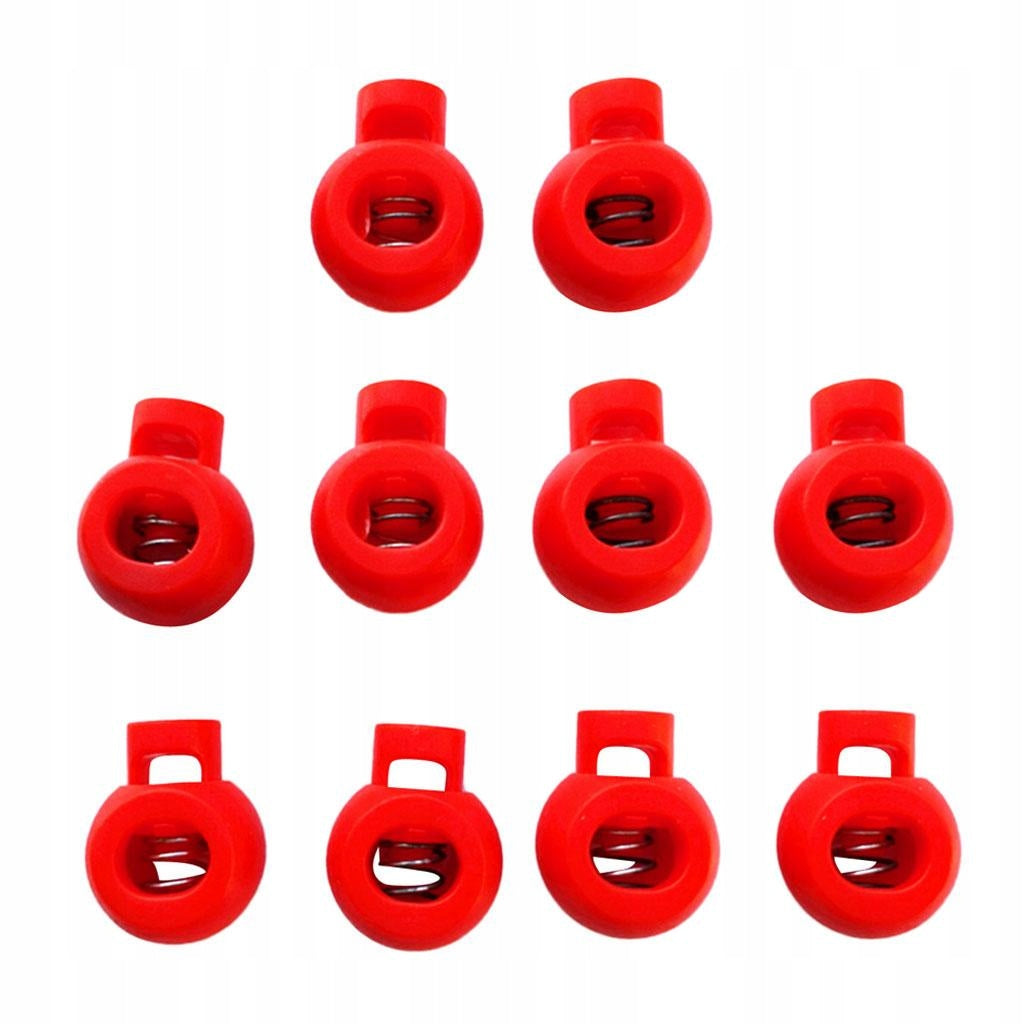 10 Pieces Strong Plastic Ball Cord Lock End Toggle Spring Stopper Red10 Brand no brand