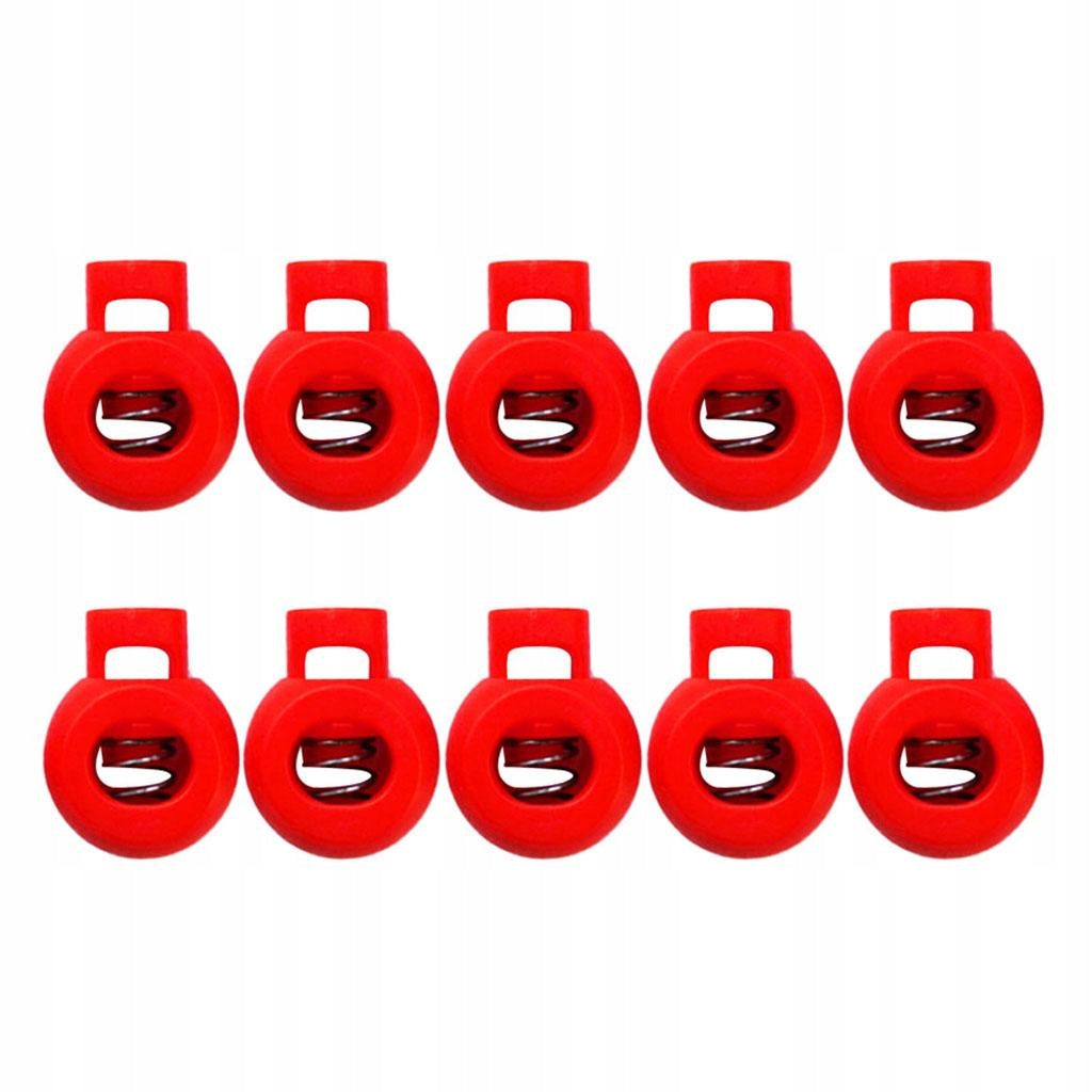 10 Pieces Strong Plastic Ball Cord Lock End Toggle Spring Stopper Red10 Length 11 cm