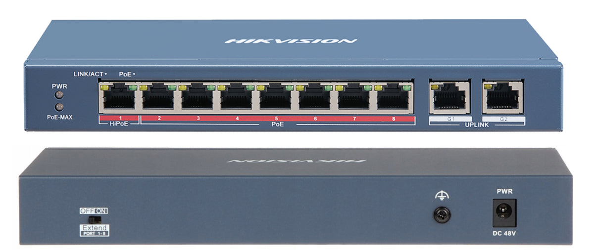 10-Port PoE Switch Hikvision DS-3E0310HP-E 8x PoE 2x UpLink