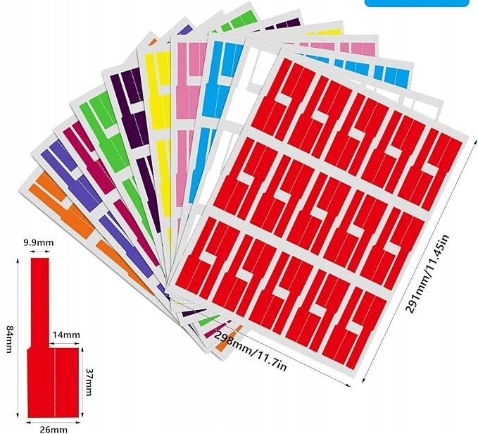 10 SHEETS SELF ADHESIVE LABELS FOR MARKING WIRE CABLE SIGNING Manufacturer code WODOODPORNE RÓŻNE KOLORY3966