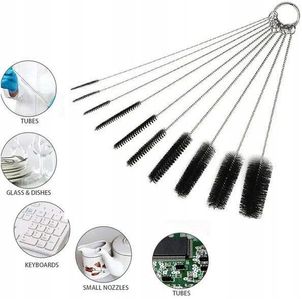 10 SLOTTED BRUSHES OF FLEXIBLE BOTTLE TUBE STRAW MAKERS