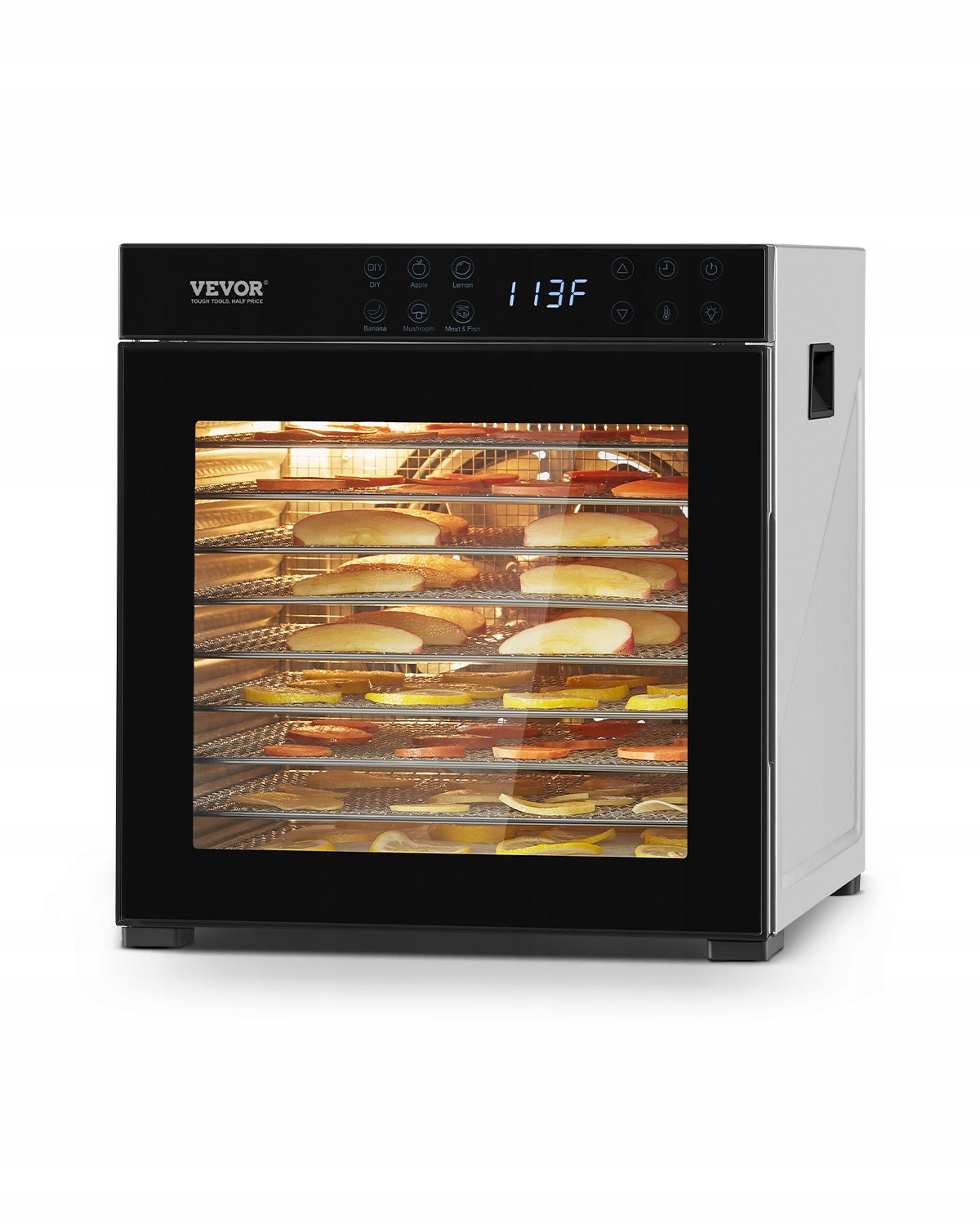 10 Trays Food Dehydrator Machine Stainless Steel 1000W Jerky Fruit Drying