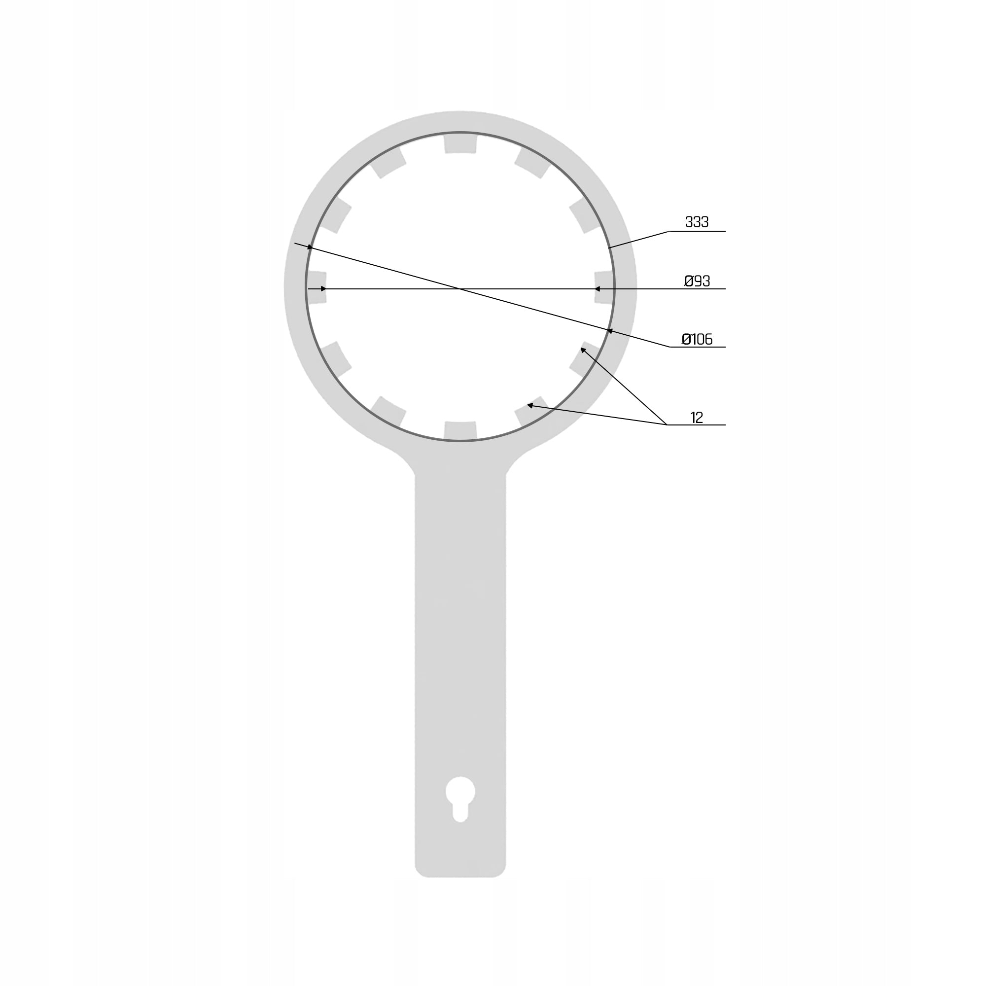 10'' WRT WFW USTM EMI Steel Galvanized Water Filter Body Wrench Long Packaging status original