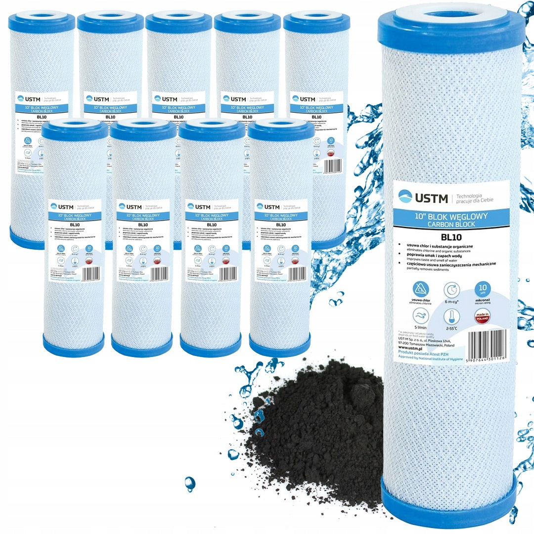10 X WATER FILTER 10'' CARBON BLOCK FILTER CARTRIDGE BL10 MOUTHM TREATMENT PLANT