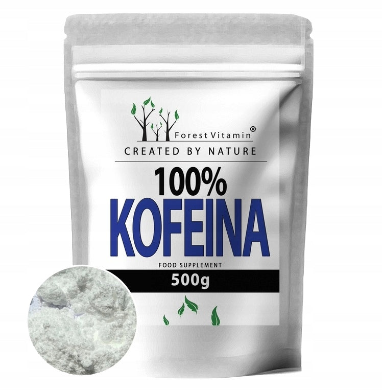 100% CAFFEINE ANHYDROUS 500g STIMULATES + SCOOP CLEAN POWDER WHITE DOWN