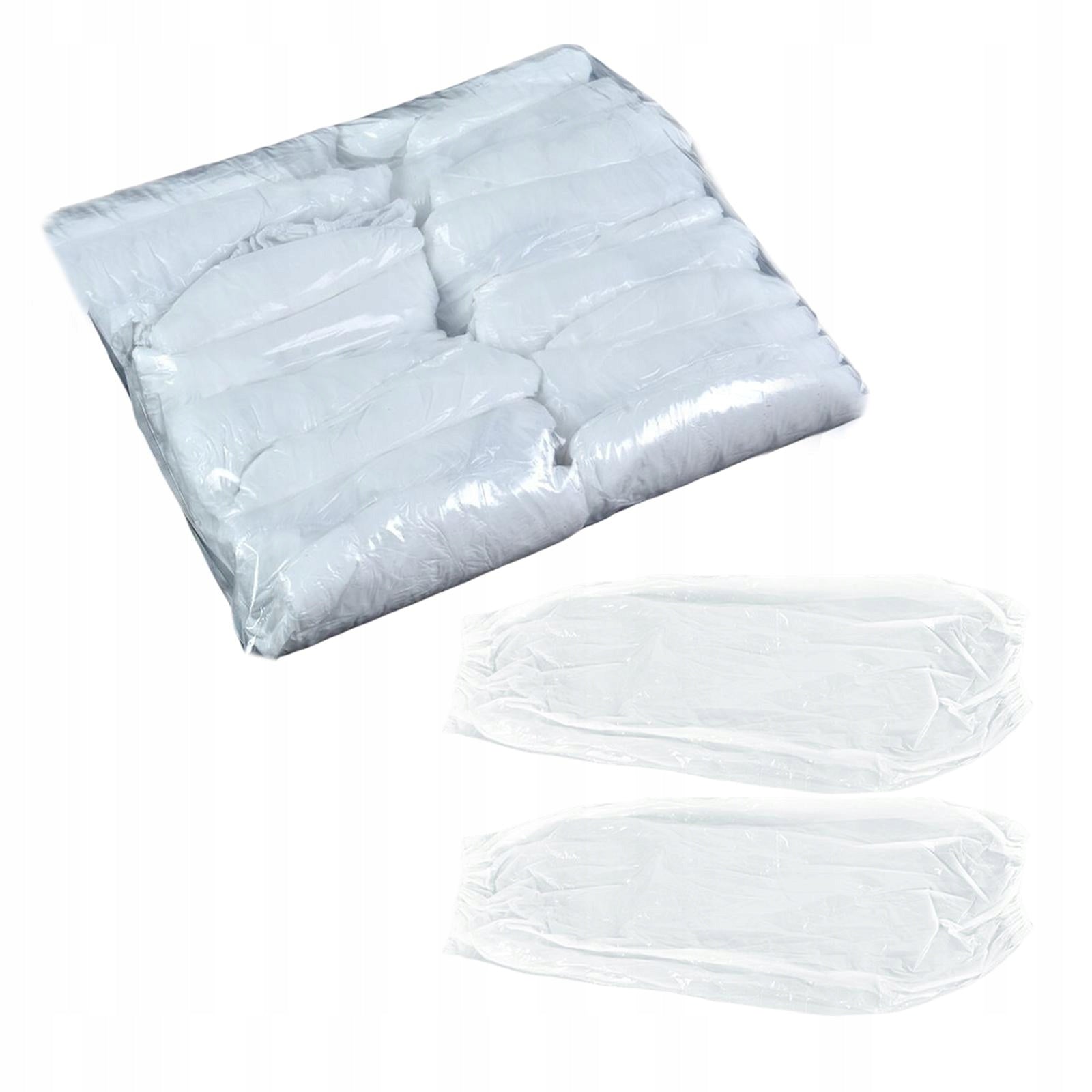 100 Disposable Oversleeves Covers with Elastic Wrist PE Cleaning White Color multicolor