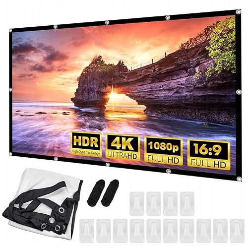 100 INCH HD 16:9 PROJECTION SCREEN FOLDABLE FOR HOME THEATER GIFT