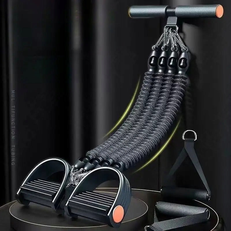 100 LB RESISTANCE RUBBER WITH PEDAL HANDLES FOR FITNESS STRENGTH EXERCISES Color black