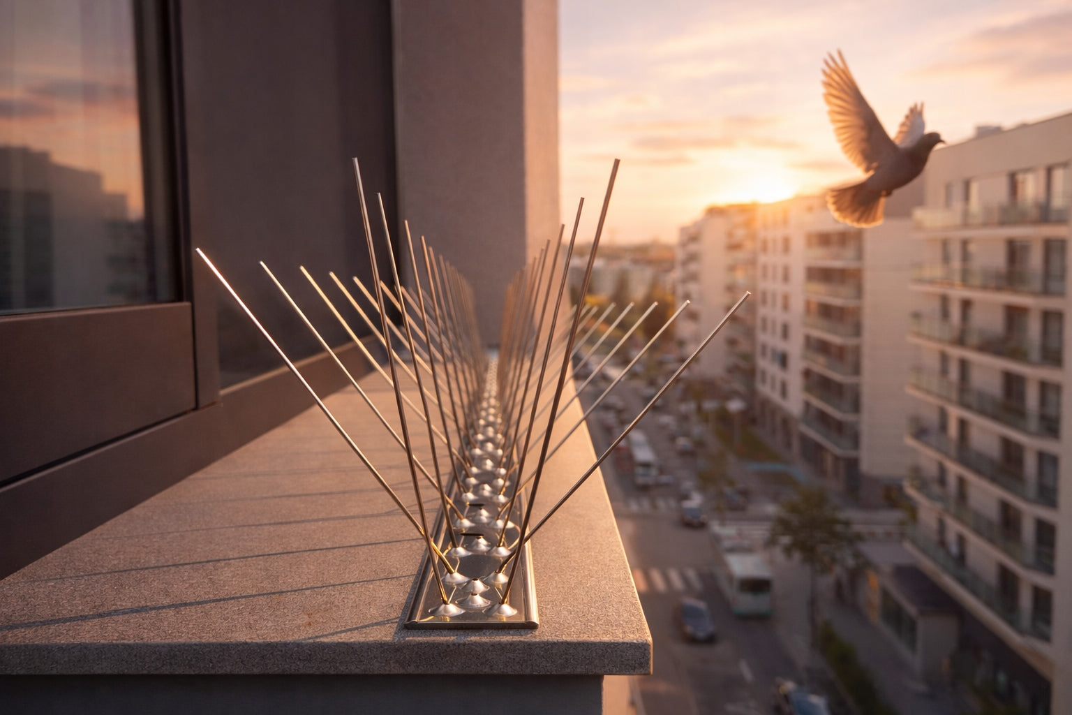 100 % METAL SPIKES FOR BIRDS AGAINST BIRDS LENGTH 50cm, WIDTH OF PROTECTION UP TO 22cm Kind spikes